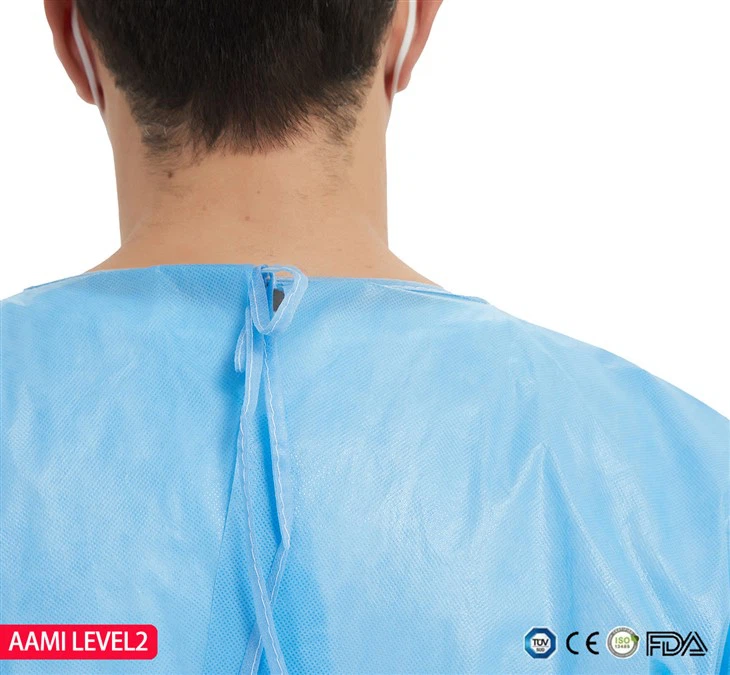 NECKBAND PP Coated PE Isolation Gown